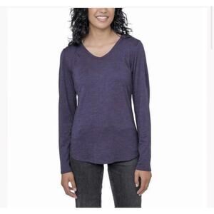 Segments Sz Small Merino Wool V-Neck Lightweight Sweater Purple NWT